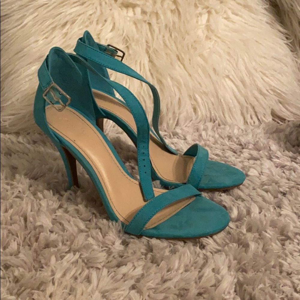 Blue high heels